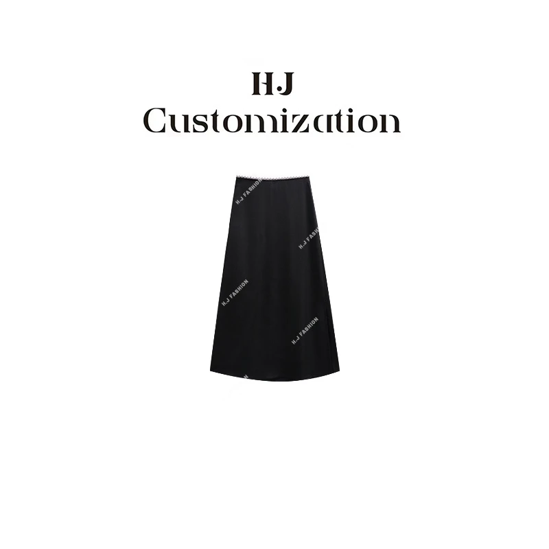 【 H·J 】“调配大师”高腰修身遮肉开衩腰间拼蕾丝半裙1285