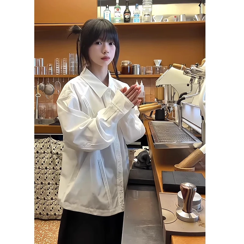 707同款cleanfit白色永生花刺绣长袖衬衫男春季小众高级衬衣外套