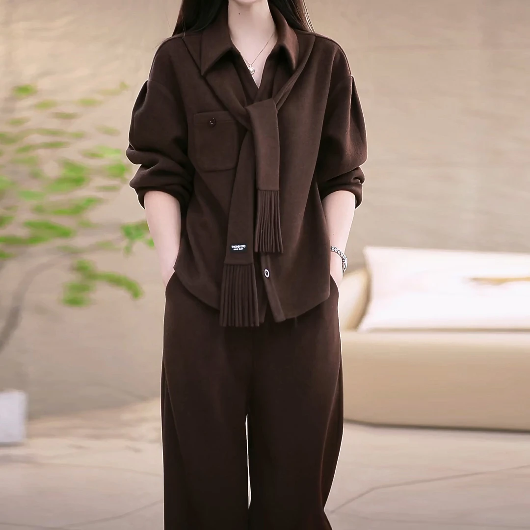 【上衣+裤子】2025优雅新款女装两件套气质时尚大气显瘦女士套裤