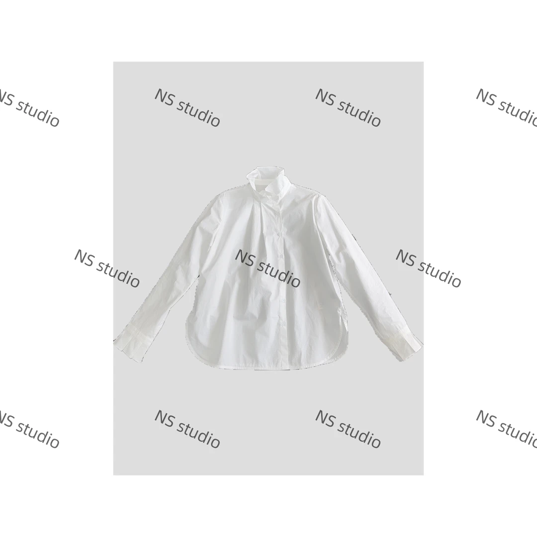 （拍下默认No退换）看准下单！领口设计款白色衬衫