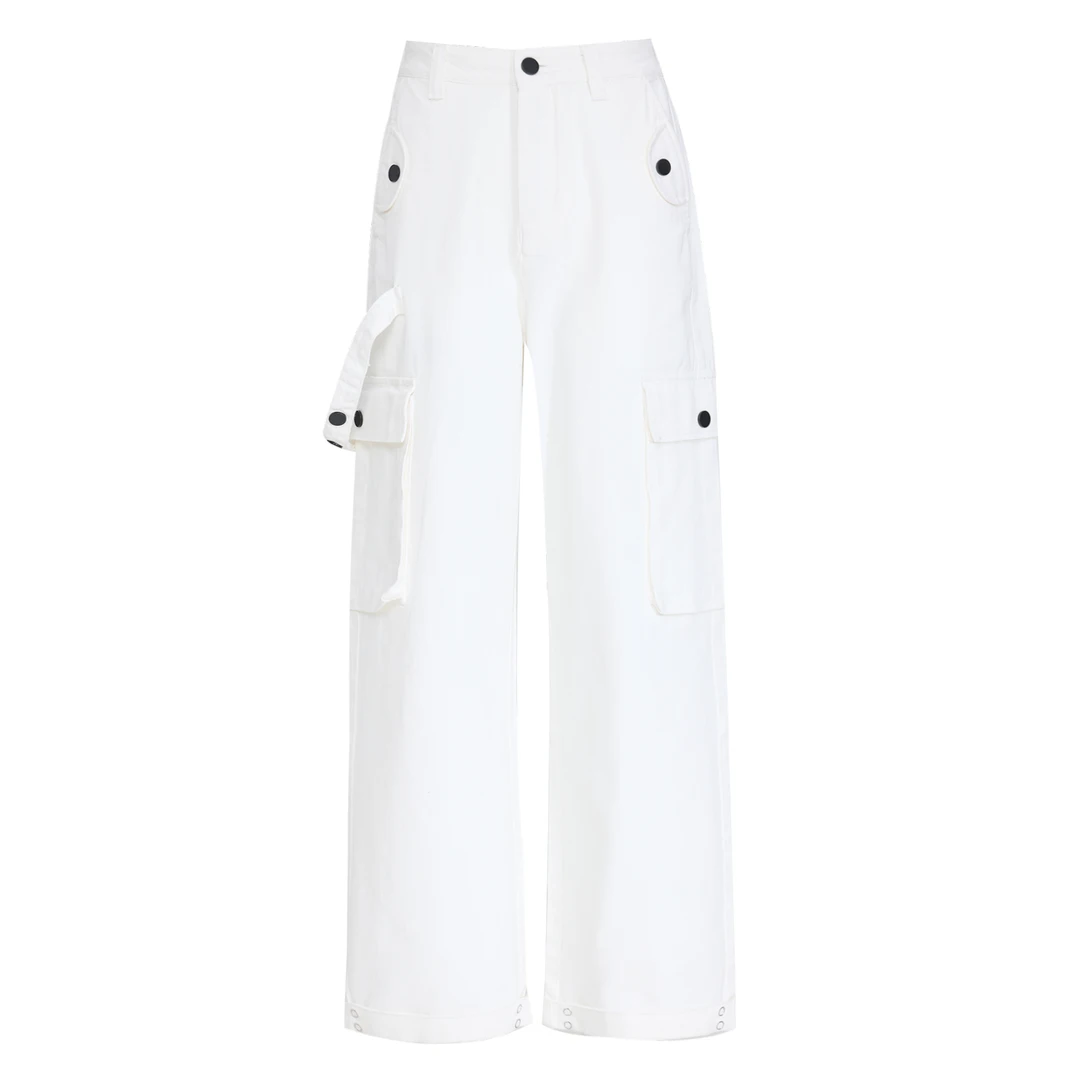 2025夏天上新工装裤女春高腰新款潮设计感小众复古阔腿裤显瘦拖地