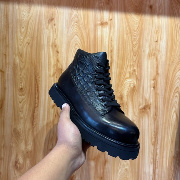 男士英伦风纳帕皮耐磨保暖休闲鞋高帮马丁靴厚底轻便