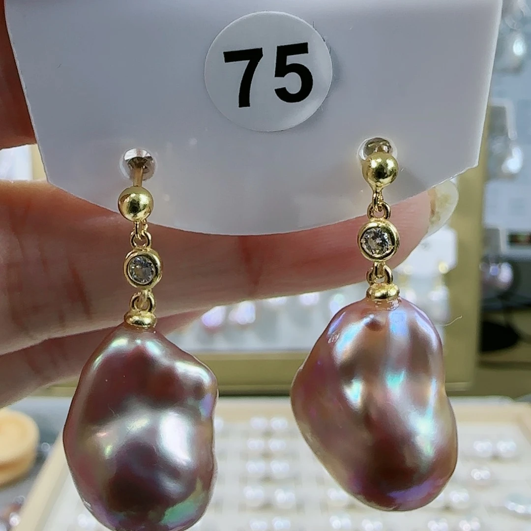 淡水珍珠耳坠（特价有瑕）银S925镶嵌