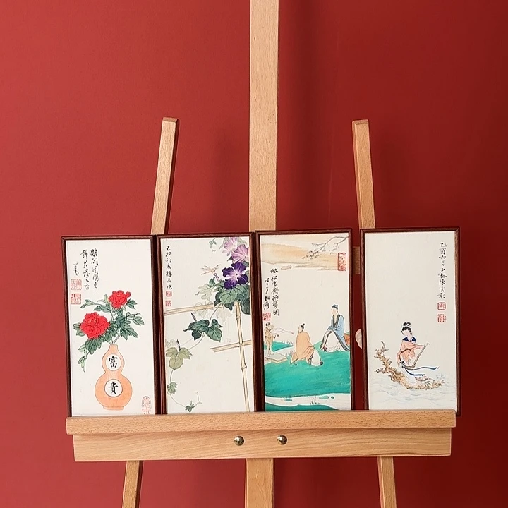 国画精品四屏国画