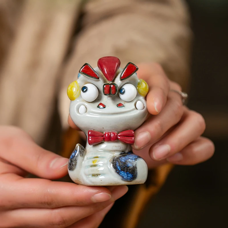 景禧造蛇年吉祥物陶瓷摆件生日生肖节日送礼好物推荐原创手工摆件