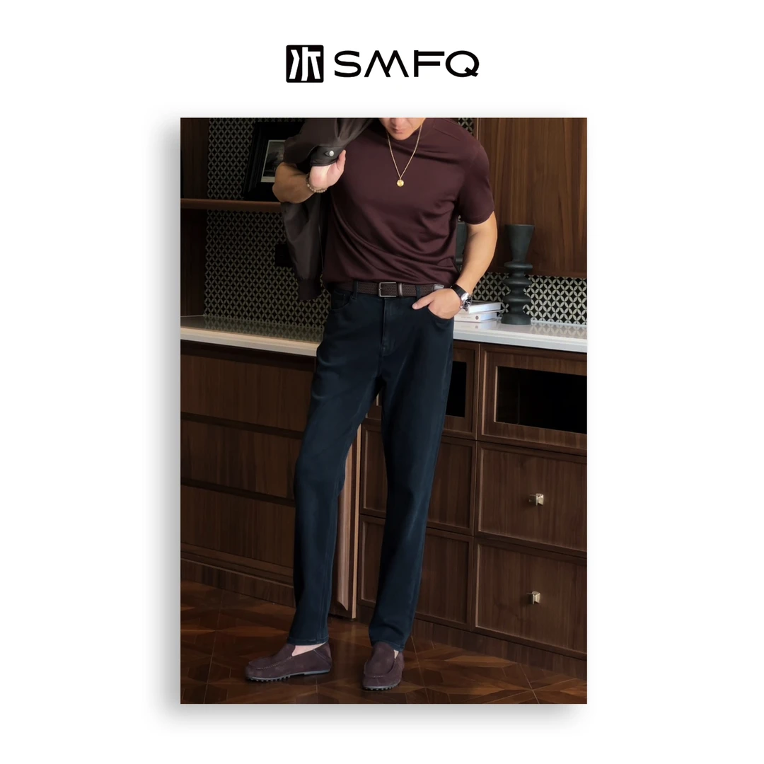 水木夫妻·男款「深海磐石」高弹超柔 亲肤休闲牛仔直筒裤