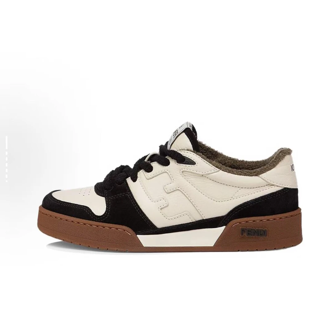 FEND1 Match皮革 浮雕系带时尚百搭板鞋