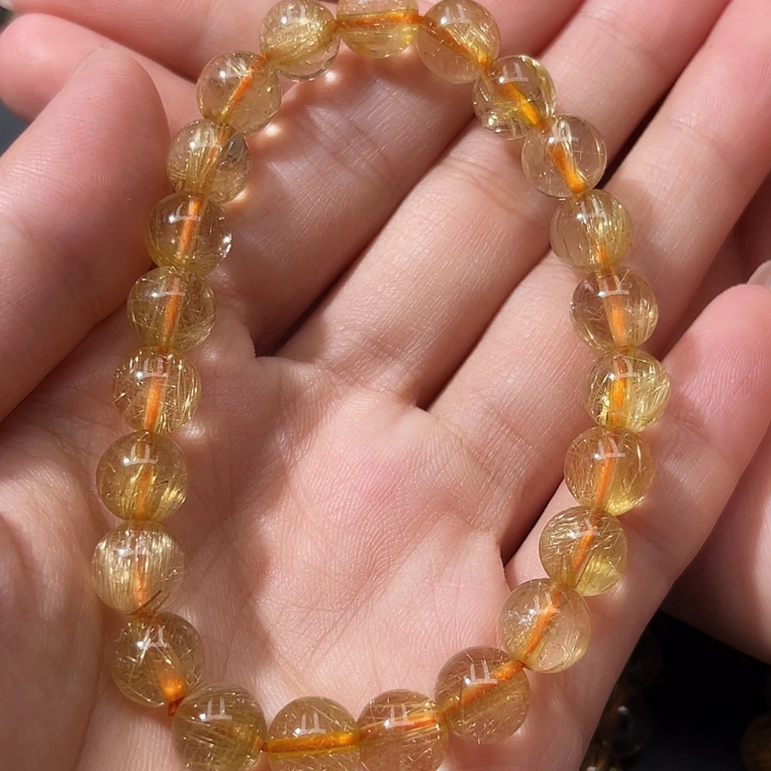 0***°水晶手串未镶嵌金发晶