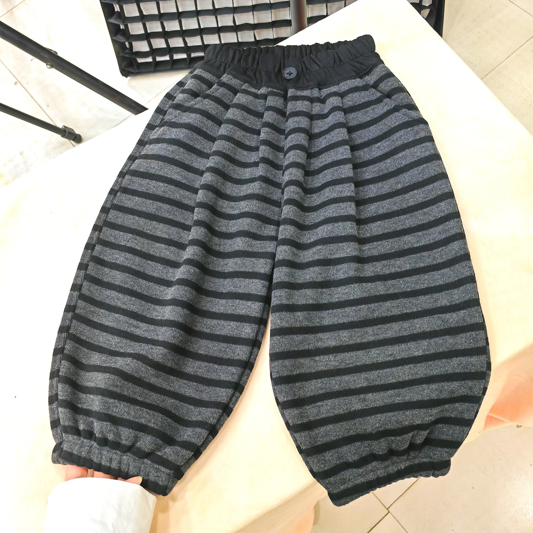 儿童裤子秋冬装加绒加厚中小童休闲裤格子裤男女童运动裤碎花裤