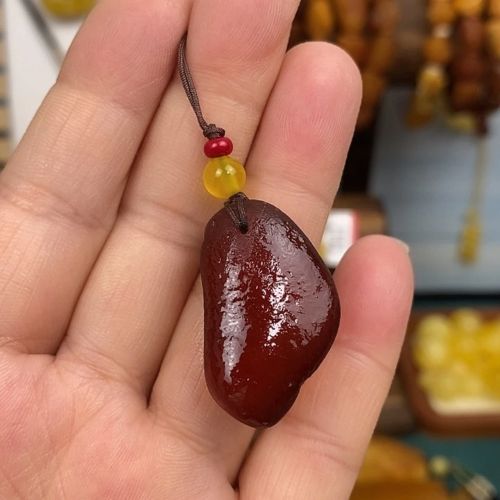 未镶嵌蜜蜡裸石手机挂件