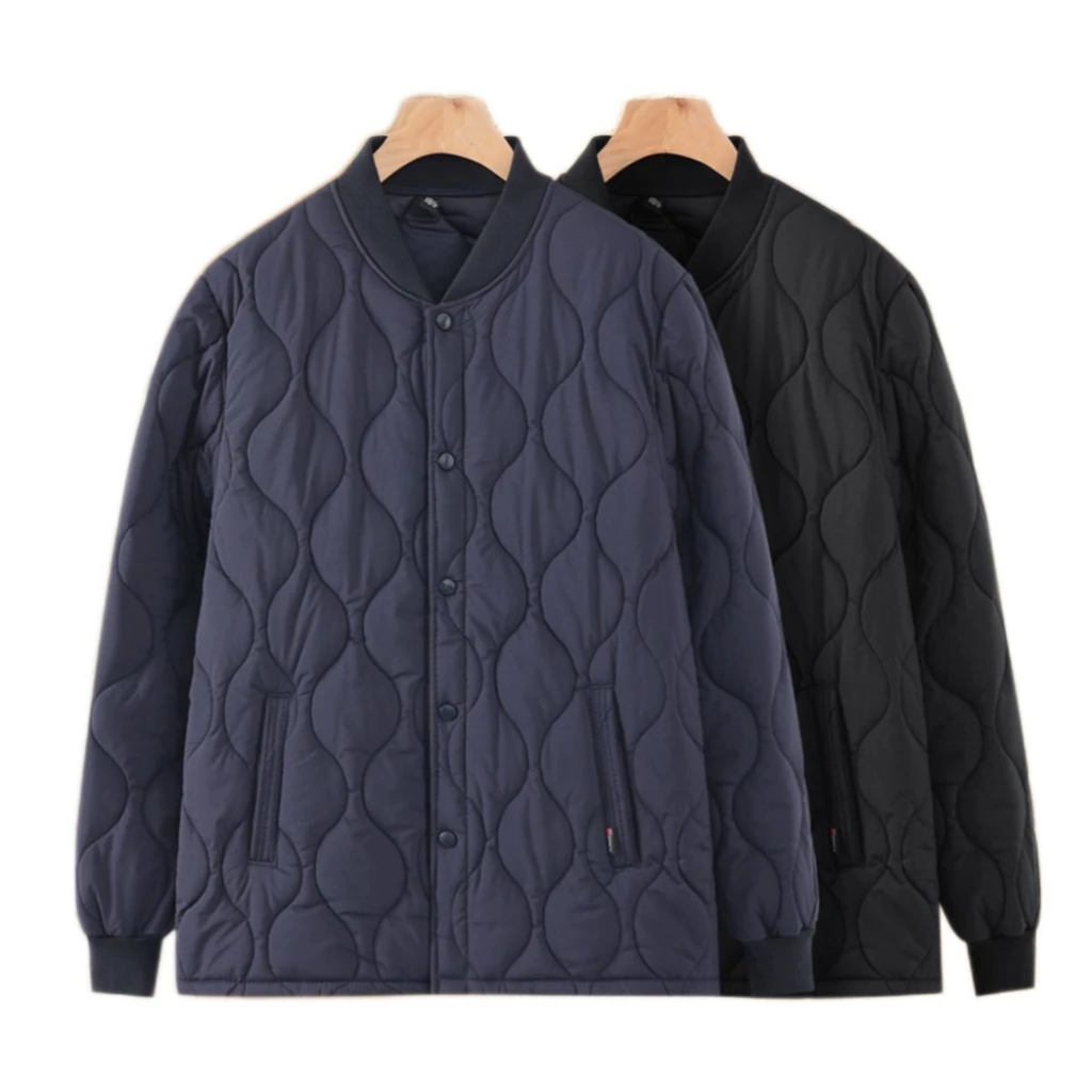 2025男士秋冬新款棉衣免烫男保暖子秋冬内搭气质棉服大码圆领908