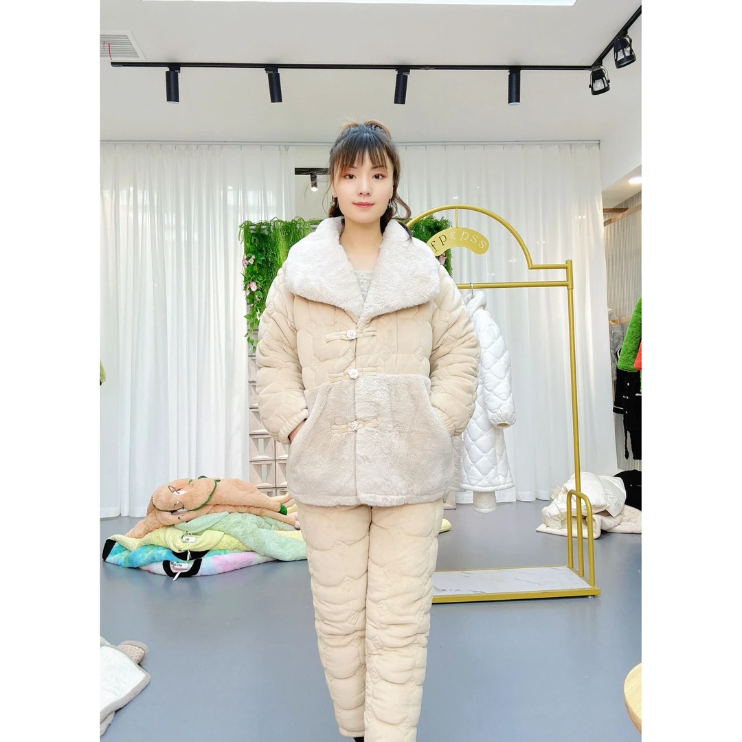 A515冬季睡衣套装原创潮流高货加绒加厚套装可外穿