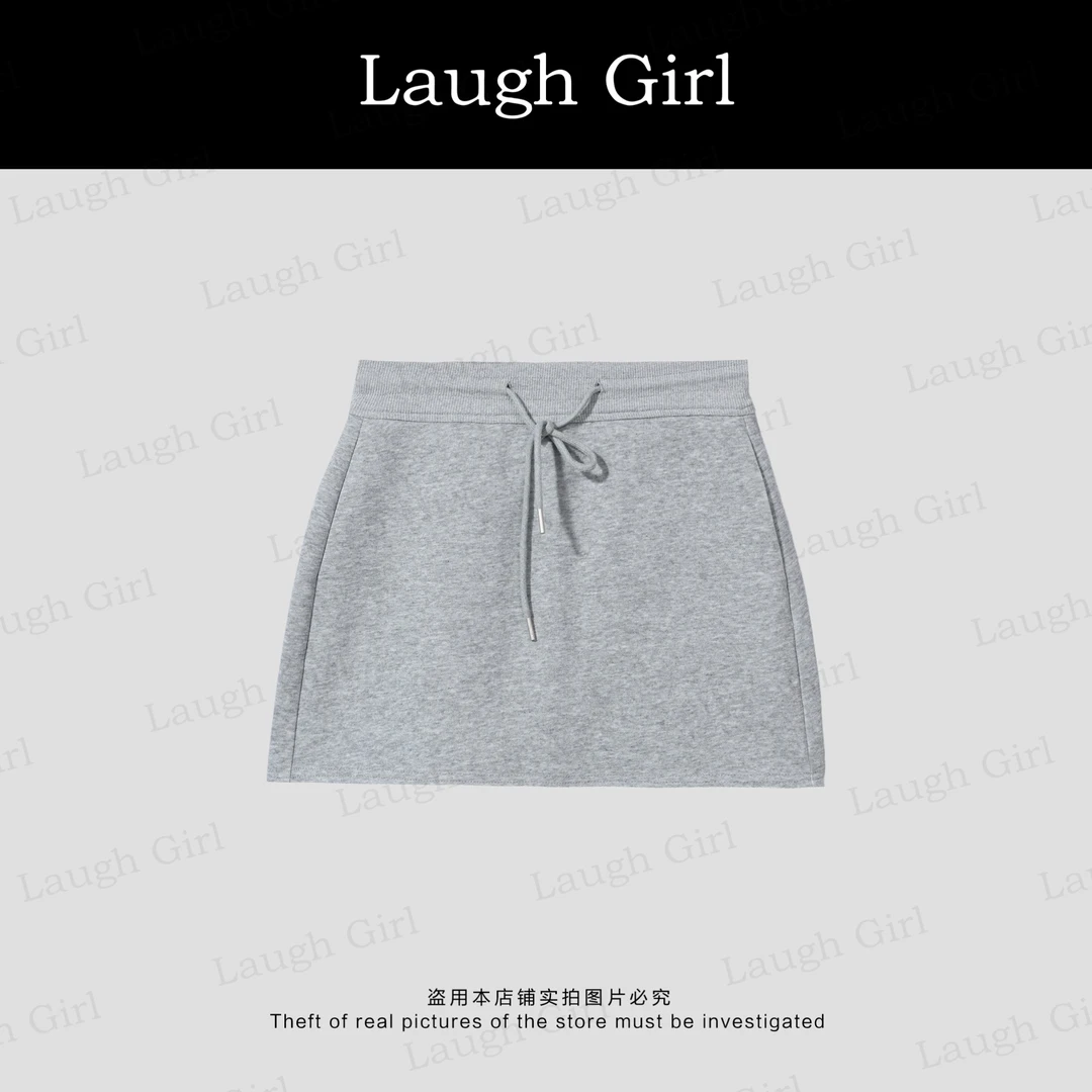 楚楚君 Laugh girl【博主半裙】松紧腰百搭A字短裙QL53312J