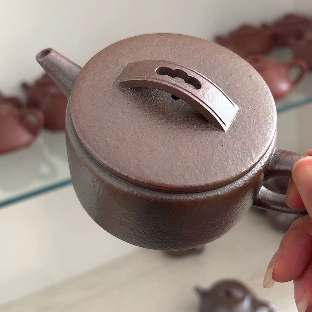 紫砂茶壶黄龙山原矿天青火痕烧220