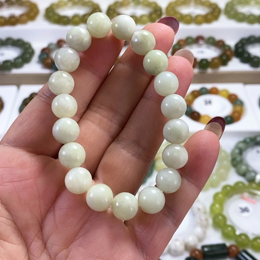 【闪购商品】未镶嵌蛇纹石玉手链卡10
