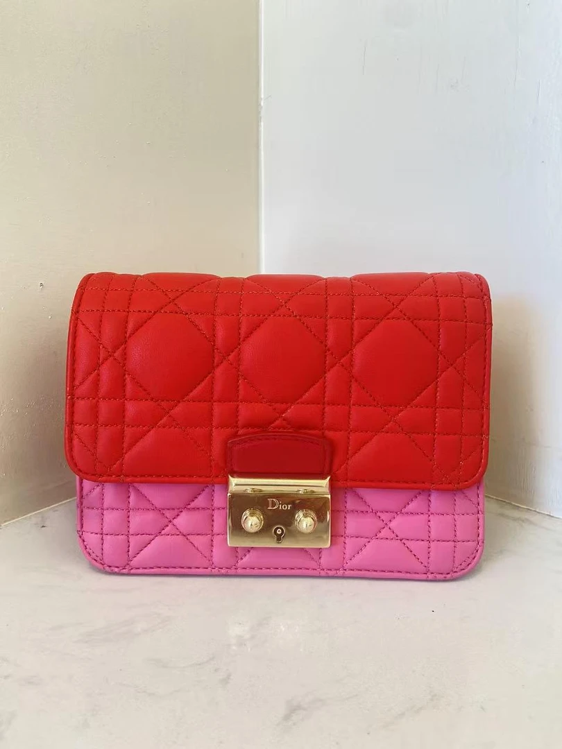 95新 DIOR/迪奥 DIOR/迪奥 菱格拼色斜挎包bwz12073