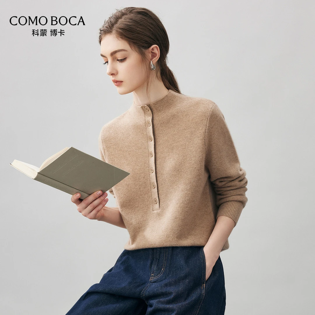 COMOBOCA/科蒙·博卡25秋冬高级感毛衣时尚针织纯山羊绒衫KST3692