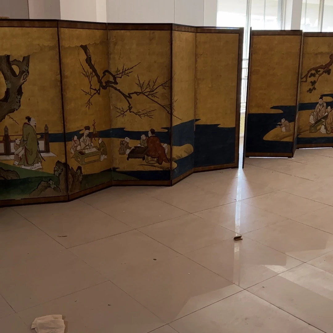 绘画无**卒屏风框画茶空间设计