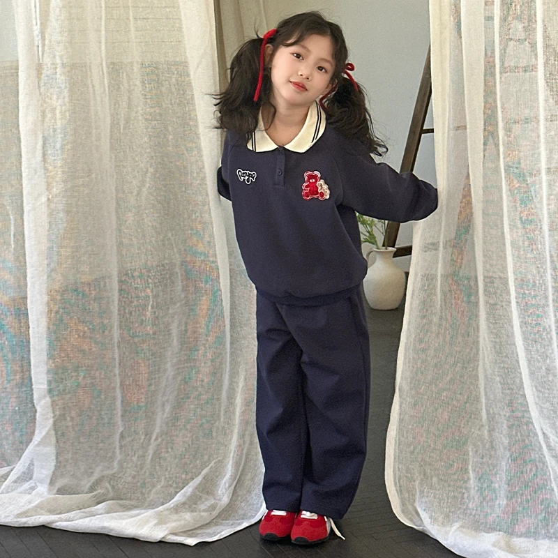 简约潮牌店铺儿童服装2025年新款衣服女童装秋装套装6-12岁高级感