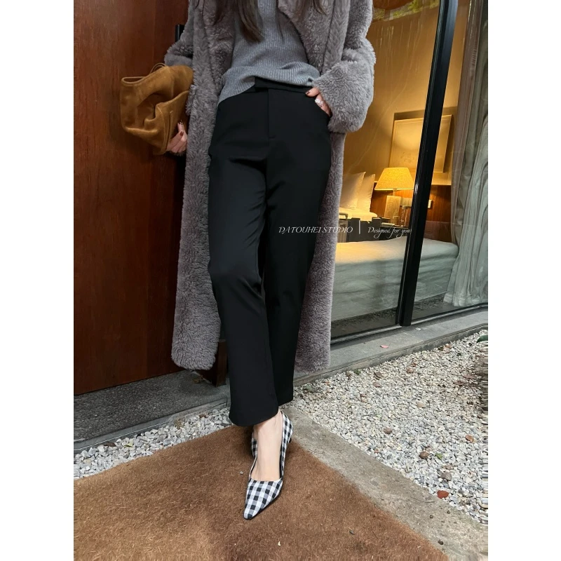 【DATOUHEI 秋季新品】“极简开衩"2025秋弹力小黑裤D225K15825