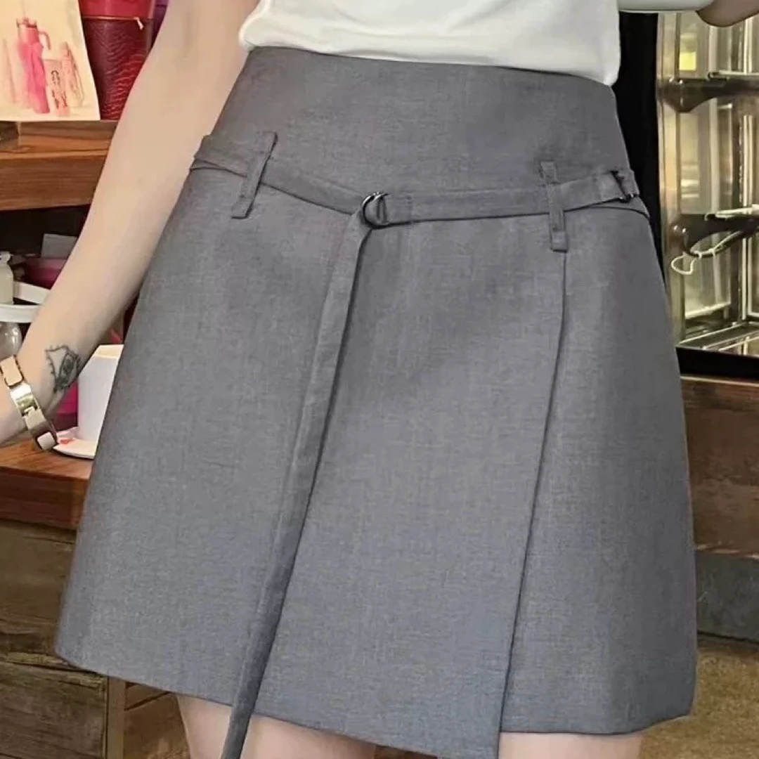 D50282设计感高腰显瘦遮胯休闲夏季时尚半身裙