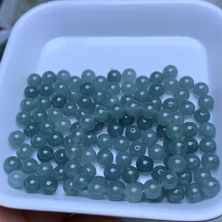 翡翠散珠卡6.8冰透蓝水10个