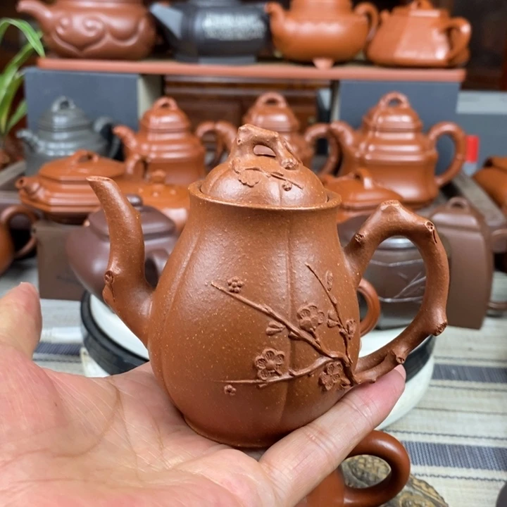 茶壶紫砂梅瓶180cc原矿宝山红降坡泥特价