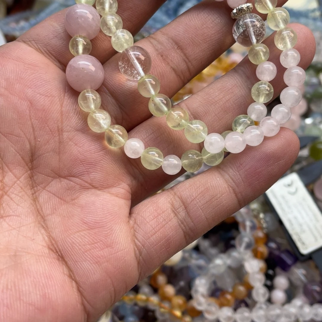 银S925镶嵌手链烟晶