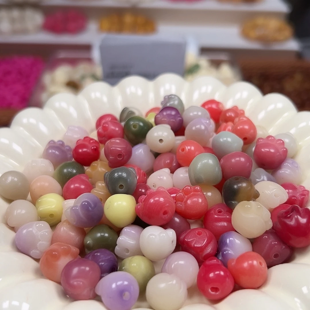 菩提根/象牙果手串微瑕卡12多宝猫爪50颗