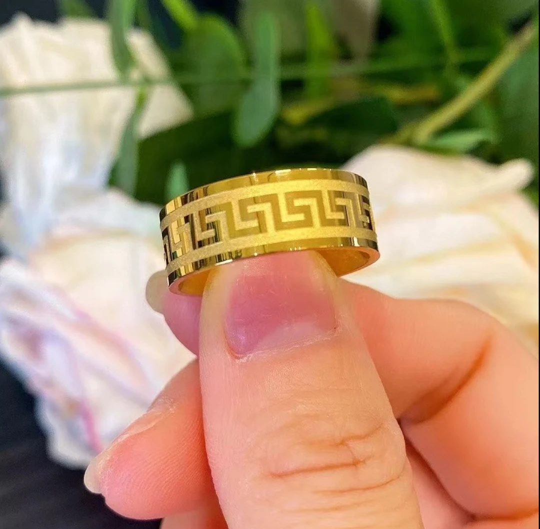 合金戒指 长城纹戒指精工款时尚情侣对戒