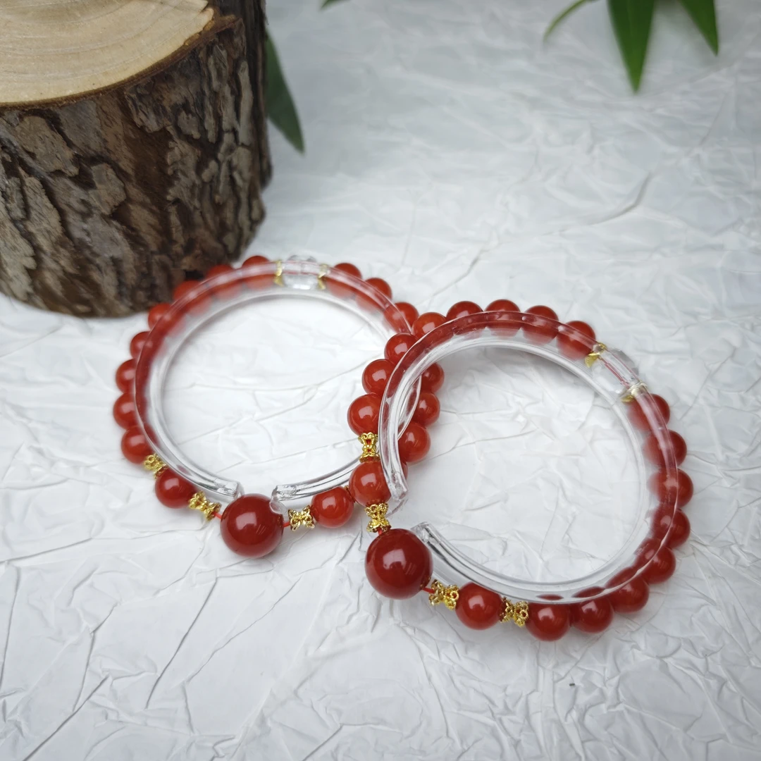 高定珠宝轻奢设计款南红圆珠手串-s1276