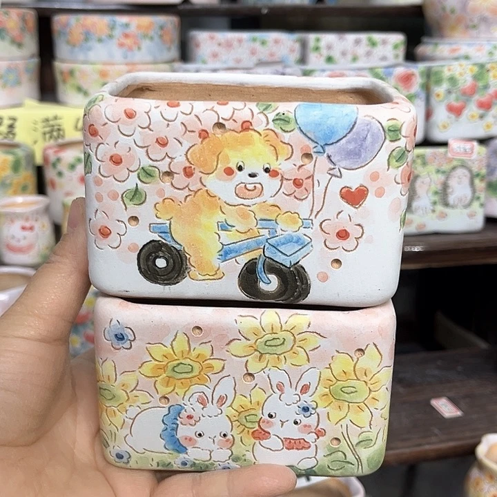 红陶杰*手工多肉植物花盆