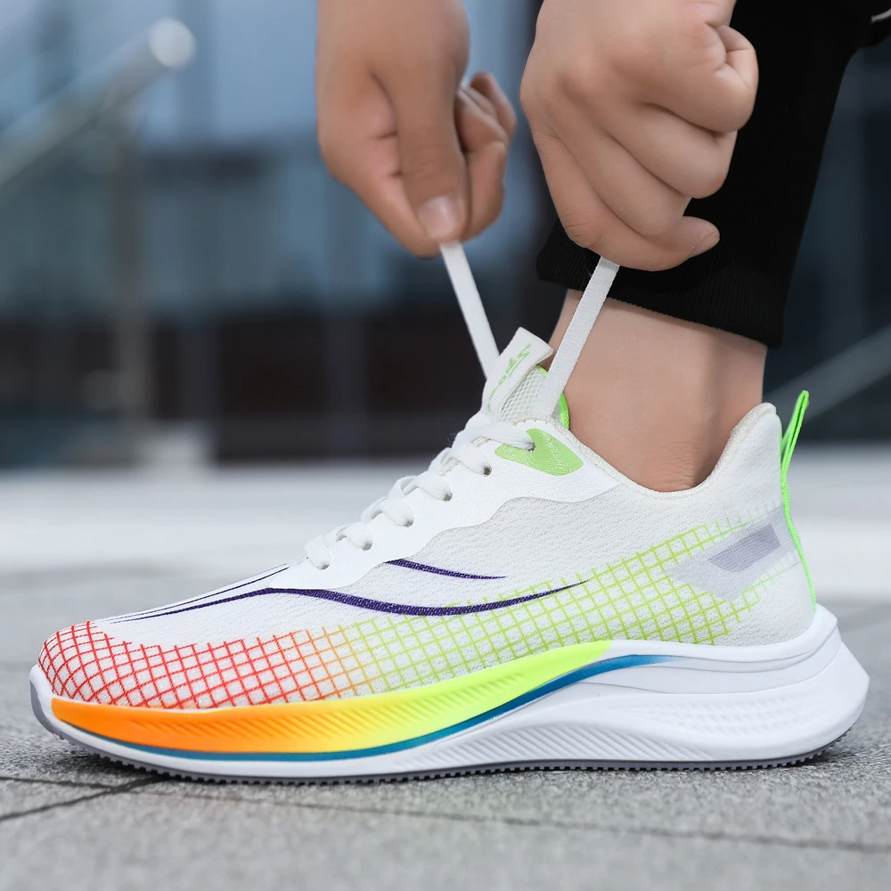 夏季新款网面男士韩版运动鞋透气舒适学生户外跑步鞋时尚百搭男鞋