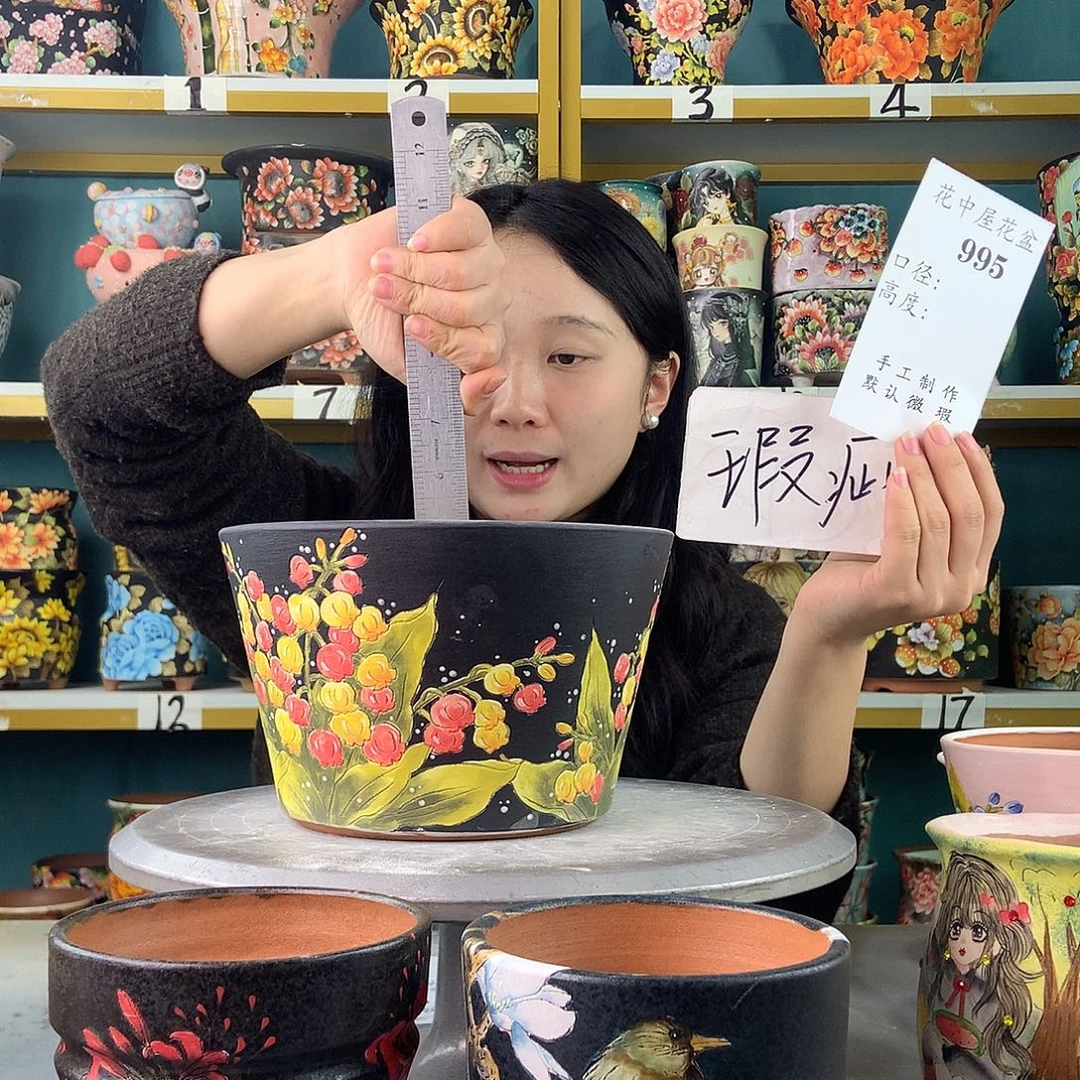 陶景德镇手工花盆995