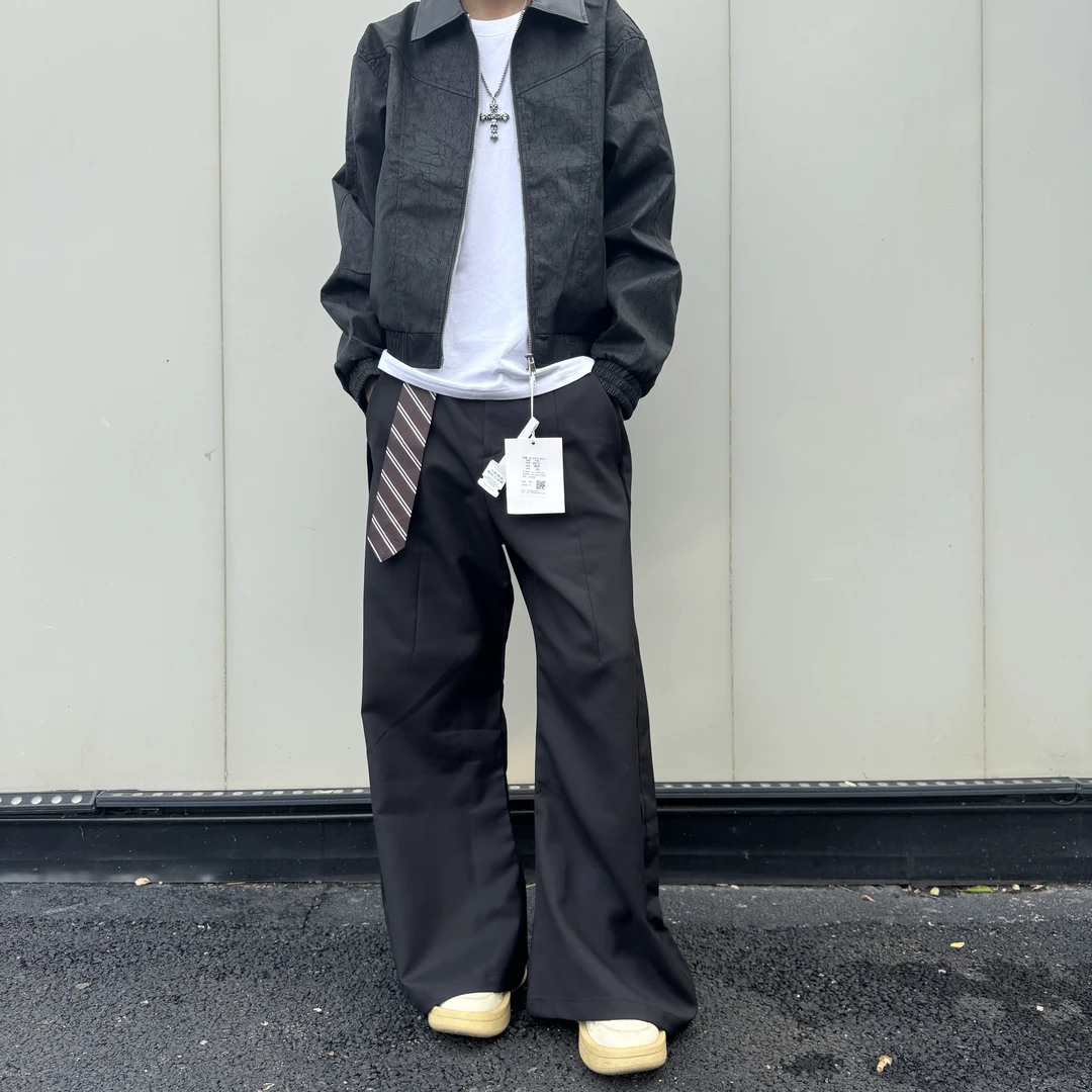 秋季新款翻领外套皮衣男女同款潮流百搭痞帅男款男生衣服高级感