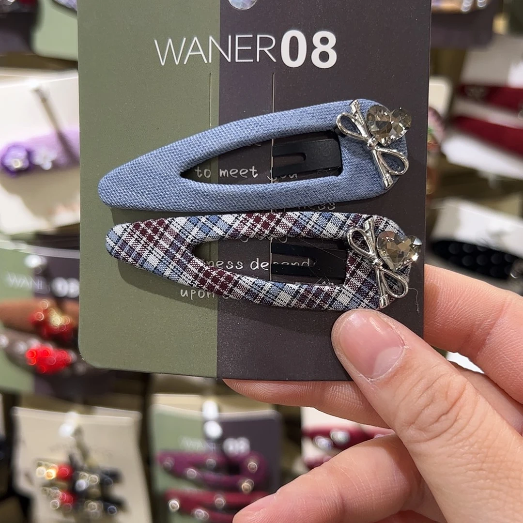 布艺非金属蝴蝶结爱心拜拜夹