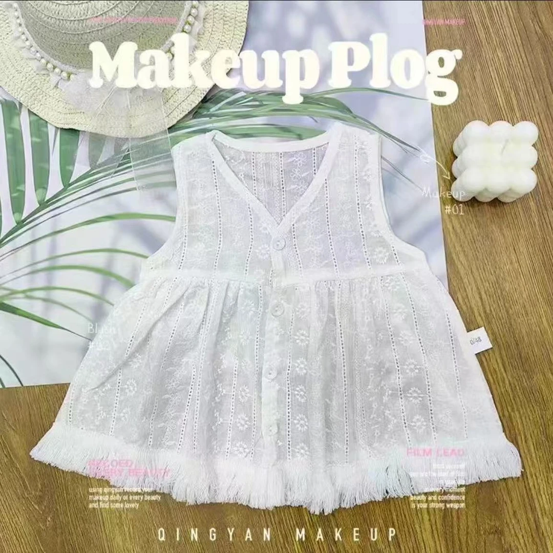 【白月光】女童装2025夏装时尚流苏无袖花边女宝儿童连衣裙SJ-R-B10