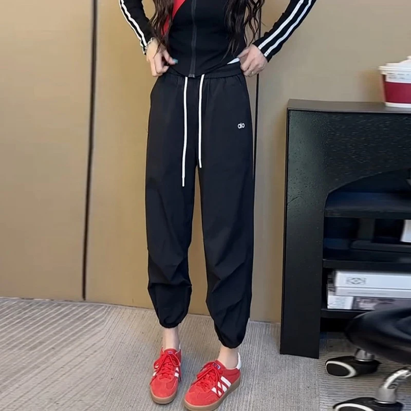 韩版时尚百搭休闲显瘦束脚裤女2025春夏季新款潮流宽松时髦裤子潮