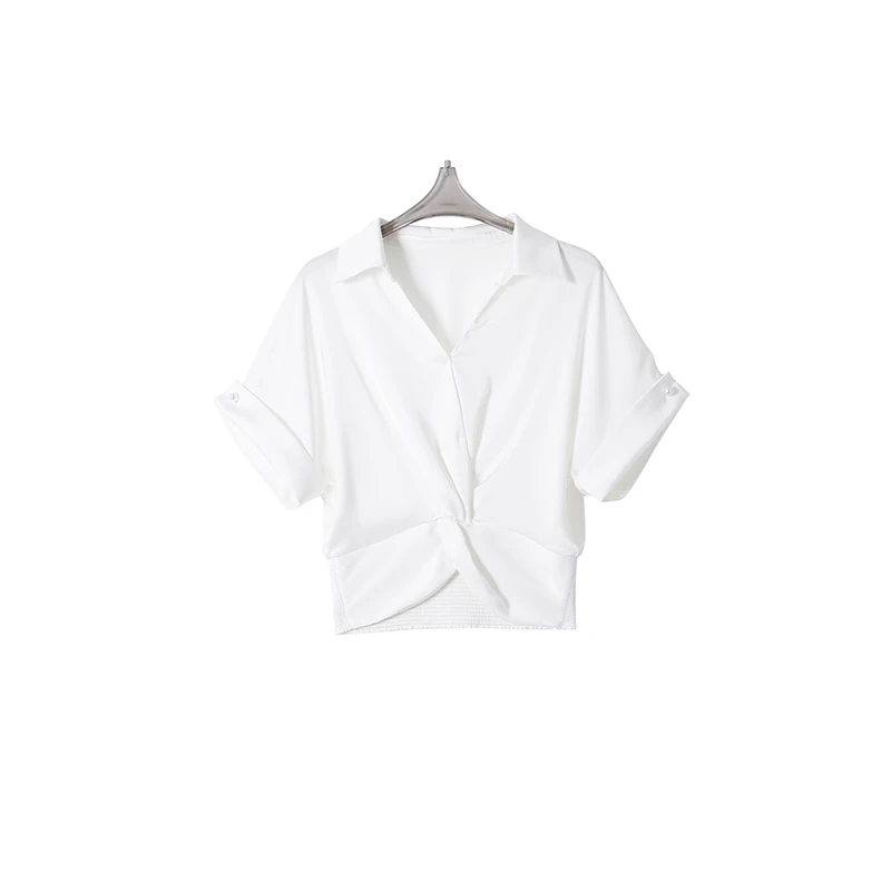 003简约高定纯色修身上衣