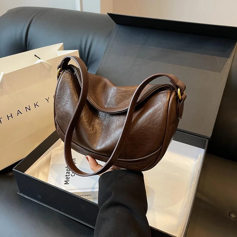 INBORNLUCK小众设计包包女美拉德复古单肩腋下包百搭斜挎饺子包