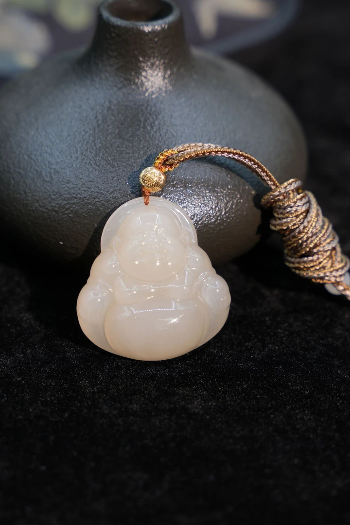 18k金 熟藕粉佛公编绳吊坠多样性发一件JHC79242012