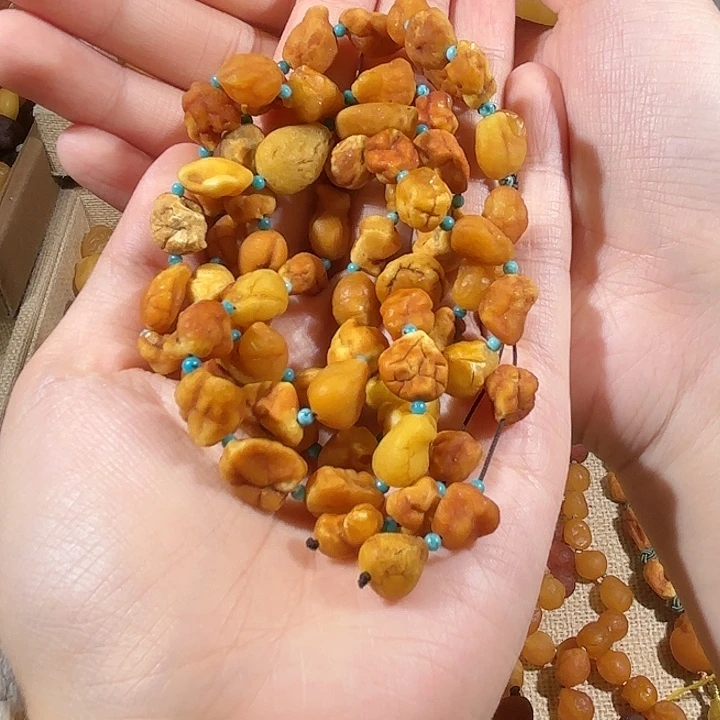 琥珀未镶嵌手链蜜蜡海漂手串