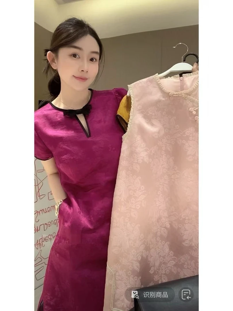 ZHUIMU.【夏日茶花】新中式国风夏季高级时尚气质显瘦连衣裙ZM8856