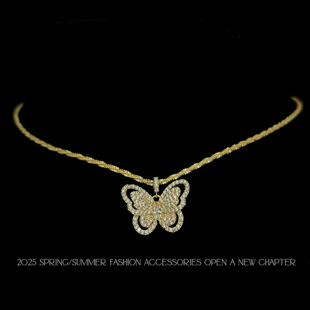 铜合金项链 镀K金 2025款C9994【蝶与花期金】BOBAOLI 项链