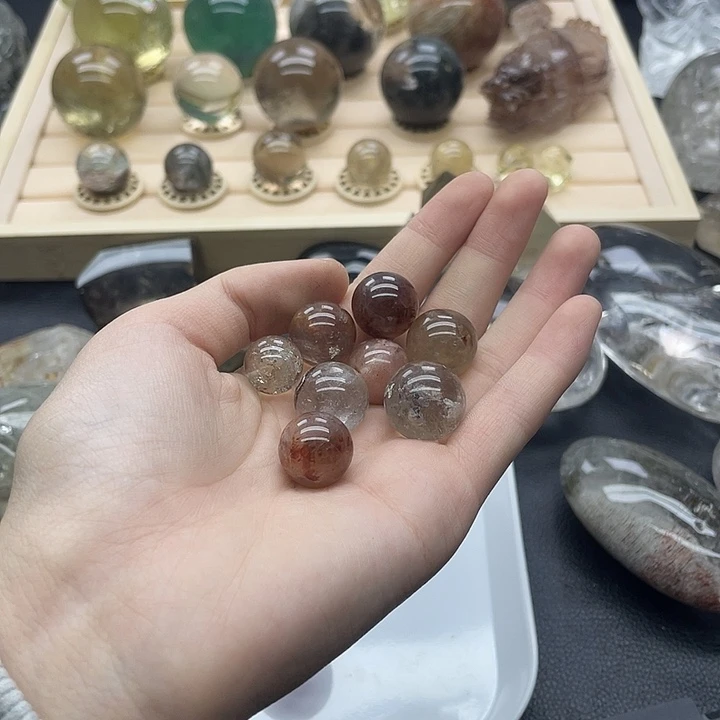 未镶嵌发晶珠宝半成品370水晶