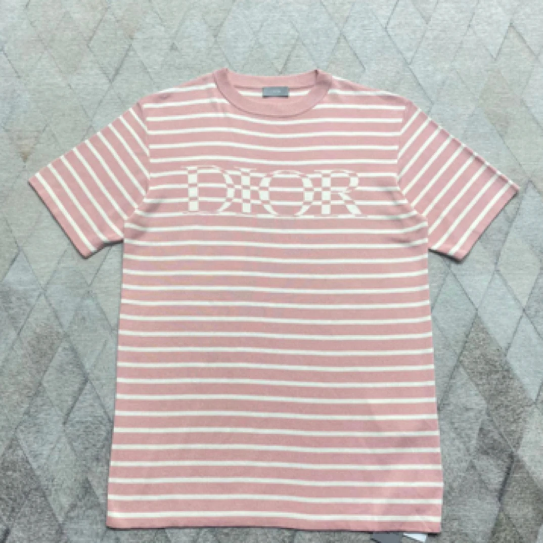 未使用 DIOR/迪奥 122375 男款针织短袖 胸围刺绣logo