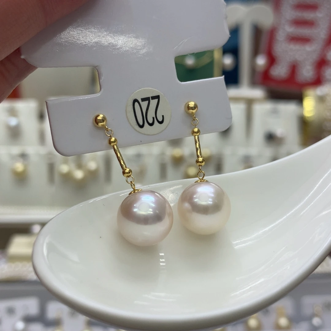 耳饰淡水珍珠18K金镶嵌