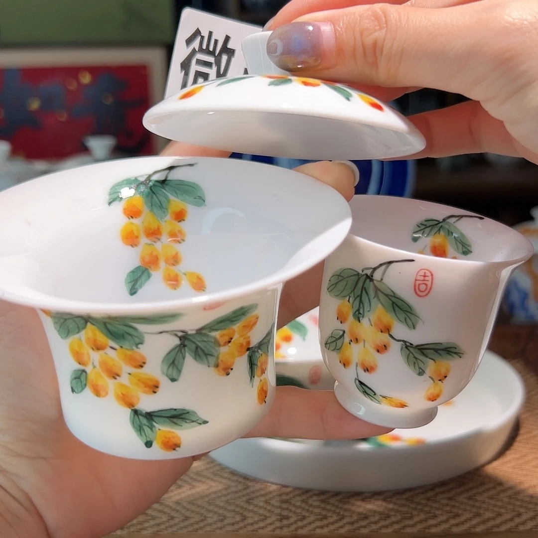 【闪购商品】微瑕 手绘 盖碗