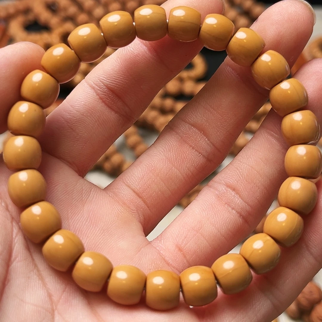 桃核手串返油无瑕疵个别籽小油点小直切