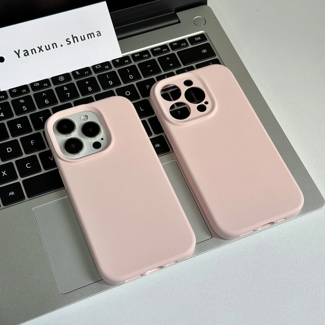 颜浔数码 豆粉色 真液态硅胶耐脏防摔韩系风格适用于苹果16promax